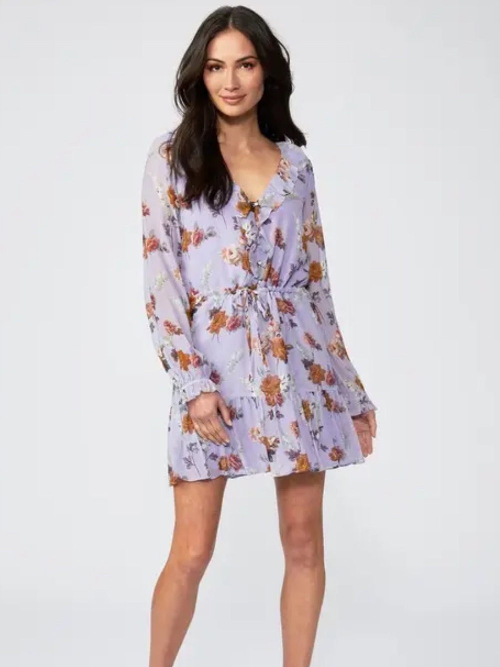 PAIGE Anjelina Floral Print Long Sleeve Dress NWT